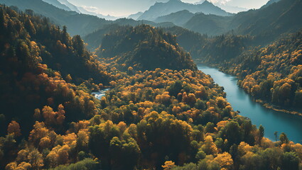 Enchanted Hours: Countryside Landscapes in Autumn and Spring - Generated AI