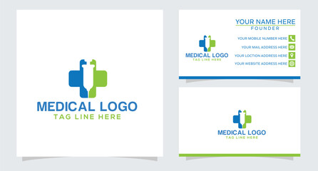 Minimalist elegant line art medical logo. You can find the medical plus icon in the middle place.
