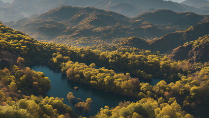 Enchanted Hours: Countryside Landscapes in Autumn and Spring - Generated AI