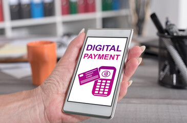 Digital payment concept on a smartphone