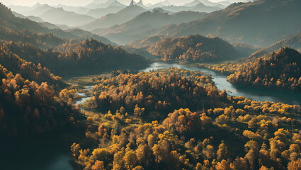 Enchanted Hours: Countryside Landscapes in Autumn and Spring - Generated AI