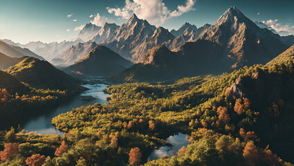 Enchanted Hours: Countryside Landscapes in Autumn and Spring - Generated AI