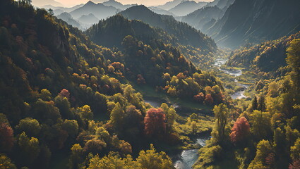 Enchanted Hours: Countryside Landscapes in Autumn and Spring - Generated AI