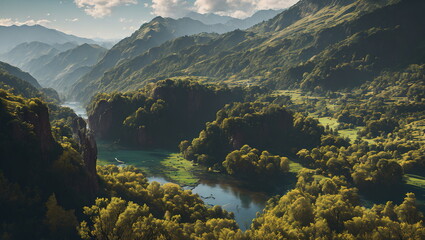 Enchanted Hours: Countryside Landscapes in Autumn and Spring - Generated AI