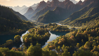 Enchanted Hours: Countryside Landscapes in Autumn and Spring - Generated AI