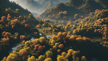 Enchanted Hours: Countryside Landscapes in Autumn and Spring - Generated AI