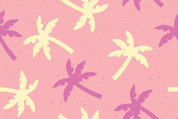 Fototapeta na wymiar seamless summer pattern with palm trees - vector illustration