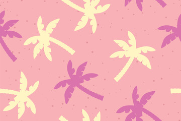 seamless summer pattern with palm trees - vector illustration