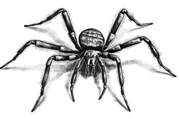 Obraz premium Spider isolated on white with a shadow Generative AI