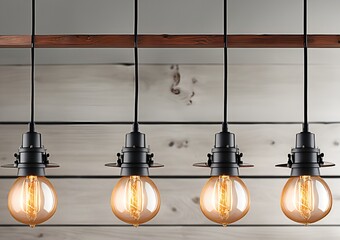 illustration of beautiful lamps in modern style, for advertising. created by AI.