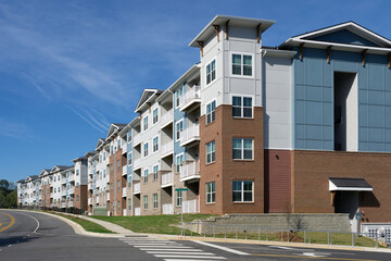 Typical new suburban apartment building