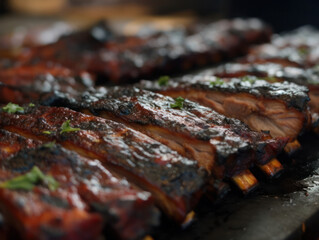 Generative ai meat grill on the barbecue fresh summer