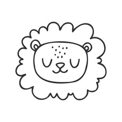 Cute Lion vector character for Baby Shower. 