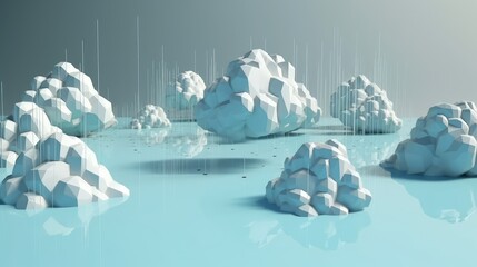 Abstract Illustration of Cloud Computing, AI Generative