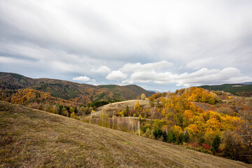 Colorful mountain landscape. Autumn in the mountains.