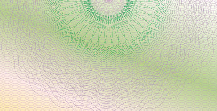 Green guilloche background with half rosette 