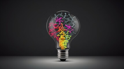 Brain and light bulb concept Generative AI