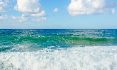 beautiful sea waves and sky in turkey