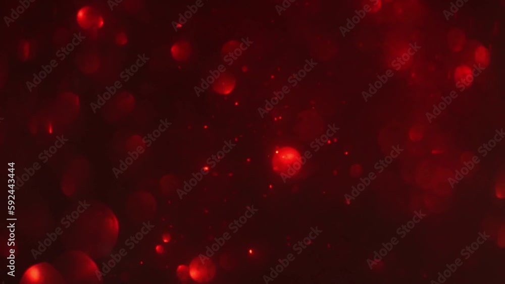 Canvas Prints shimmering glittering particles with bokeh. red bokeh abstract motion background with shining partic