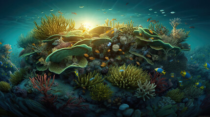 Fototapeta na wymiar Image of reef in daylight. Space to place text.