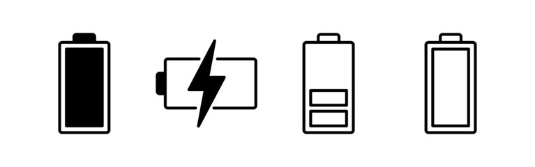 Battery icon vector for web and mobile app. battery charging sign and symbol. battery charge level