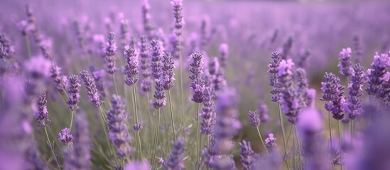 violet lavender field flowers landscape generative ai