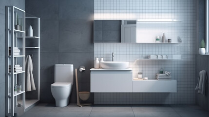Fototapeta na wymiar Bathroom interior design.generative ai