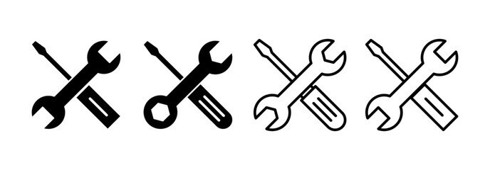 Repair tools icon vector for web and mobile app. tool sign and symbol. setting icon. Wrench and screwdriver. Service