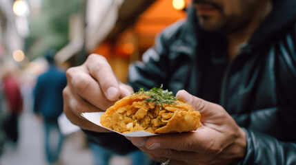indian fast food crispy and savory chickpea pancake with golden crust generative ai