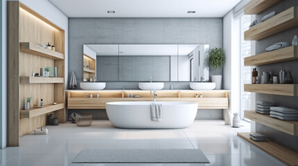 Obraz na płótnie Canvas Bathroom interior design.generative ai