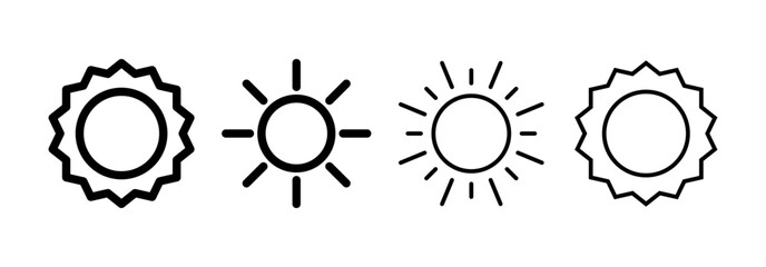 Sun icon vector for web and mobile app. Brightness sign and symbol.