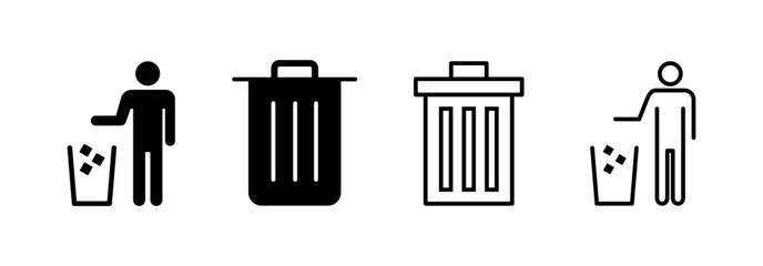 Trash icon vector for web and mobile app. trash can icon. delete sign and symbol.