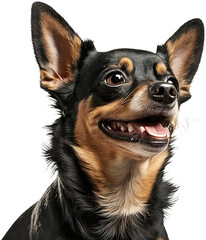 Happy  Black and Tan Chihuahua dog portrait