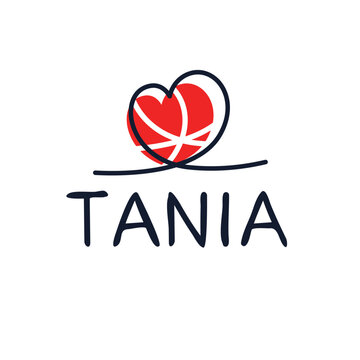 (Tania) Calligraphy name, Vector illustration.