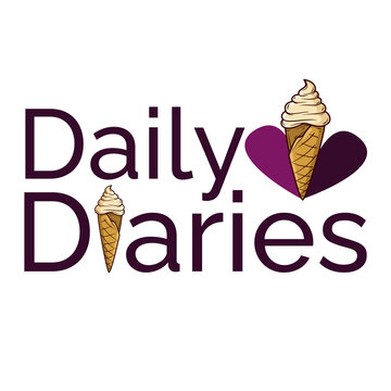 Ice Cream Shop Logo Daily Diaries Icon Word Label Symbol