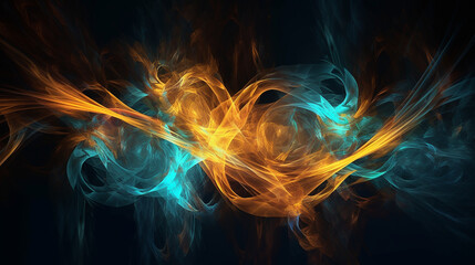 blue and gold flame abstract background