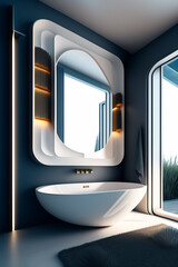 Bathroom design. Generative AI.