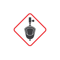 illustration of urinal, urinoir icon, toilet, vector art.