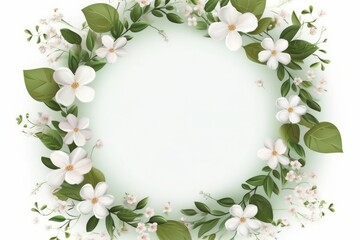 Fototapeta premium Elegant Floral Frame with Central Copy Space, Generative AI