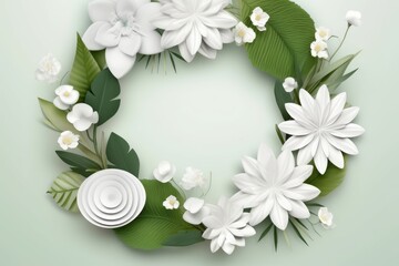 Elegant Floral Frame with Central Copy Space, Generative AI