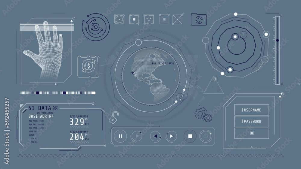 Poster animation of infographics about secure online transactions on alpha channel.