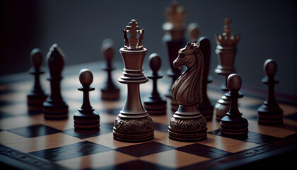 The world of chess and business realistic isolated. AI