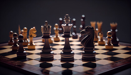 The world of chess and business realistic isolated. AI