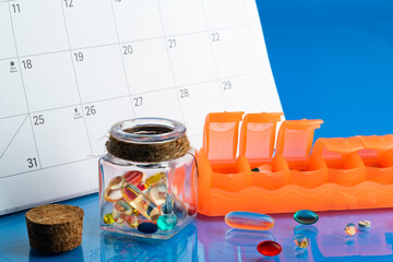 pill box or vitamin organizer with the days of the week separated individually by am and pm to help...