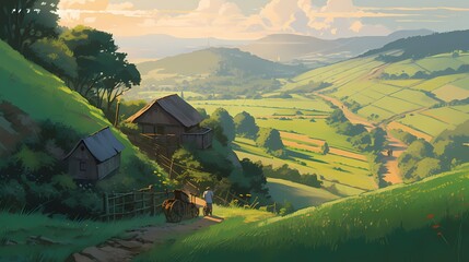 A charming and quaint village nestled amidst lush green forests and rolling hills, the Japanese village anime is a feast for the senses