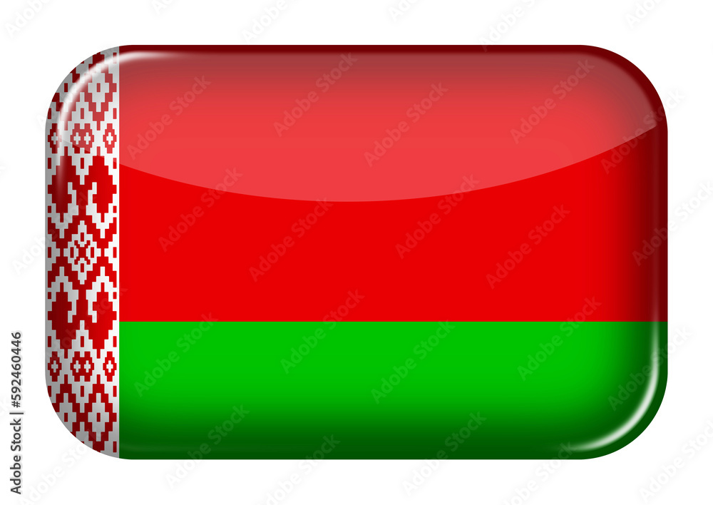Poster belarus web icon rectangle button with clipping path 3d illustration