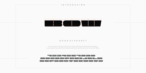 Abstract minimal modern alphabet fonts. Typography technology vector illustration