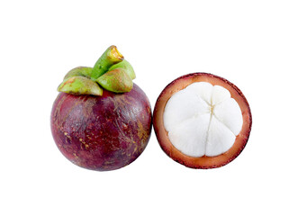 Fresh mangosteen on  transparent png