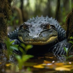 Fototapeta premium Florida alligator in the Everglades. Generative AI