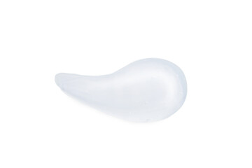 Sample of transparent gel isolated on white, top view